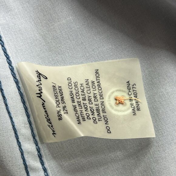 William Murray Mens M Golf Performance Button Down Shirt Sailboat Nautical - Picture 8 of 11